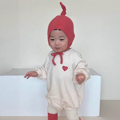 【BABY】ハートロゴプリントロンパースSK101519