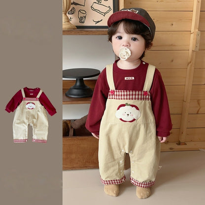 【BABY】りんご＆わんちゃんサロペット＆長袖TシャツSK104424