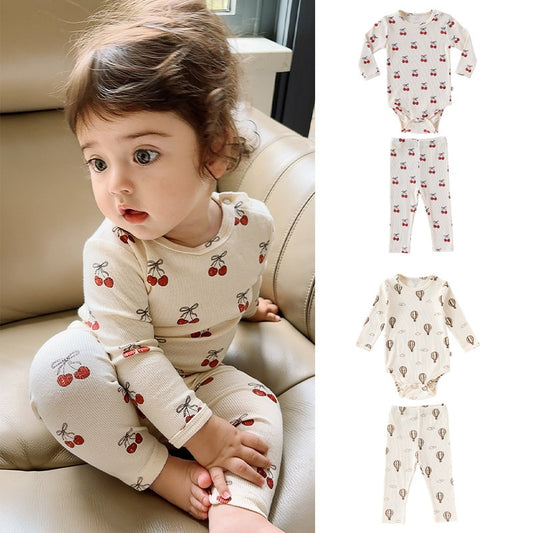 【BABY】北欧風気球、さくらんぼロンパース、レギンスSK101321