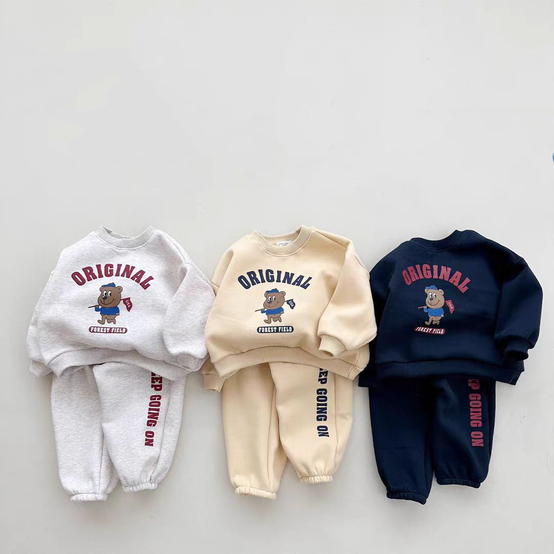 【BABY&KID】韓国風 クマ柄セットアップSK023102