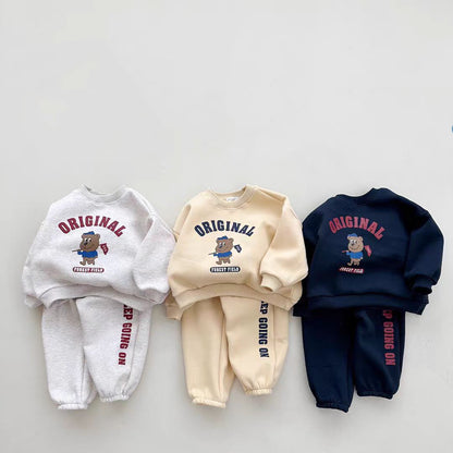 【BABY&KID】韓国風 クマ柄セットアップSK023102
