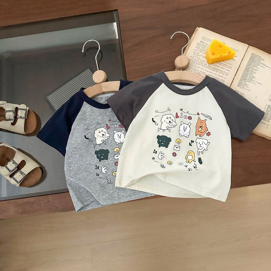【BABY&KID】夏新作 ゆるかわキャラプリント半袖TシャツSK092115