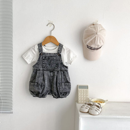 【BABY】夏新作　レトロデニムサロペット、ＴシャツSK081312