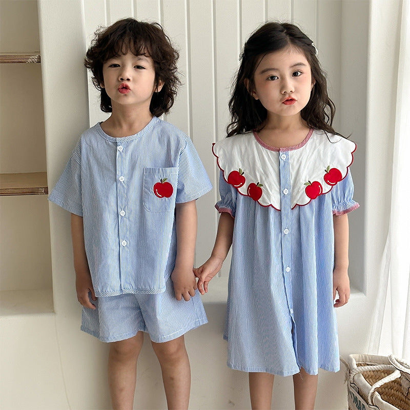 【BABY＆KID】夏新作 りんご柄セットアップ、ワンピースSK063015