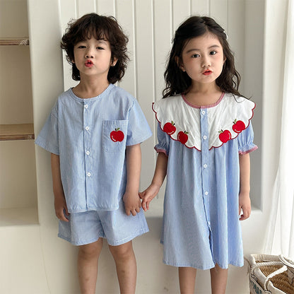 【BABY＆KID】夏新作 りんご柄セットアップ、ワンピースSK063015