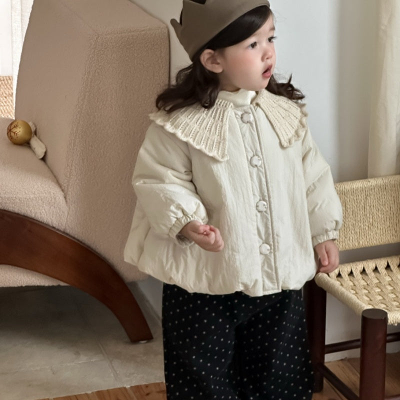 【BABY&KID】冬新作韓国風ニット襟中綿アウターSK103133