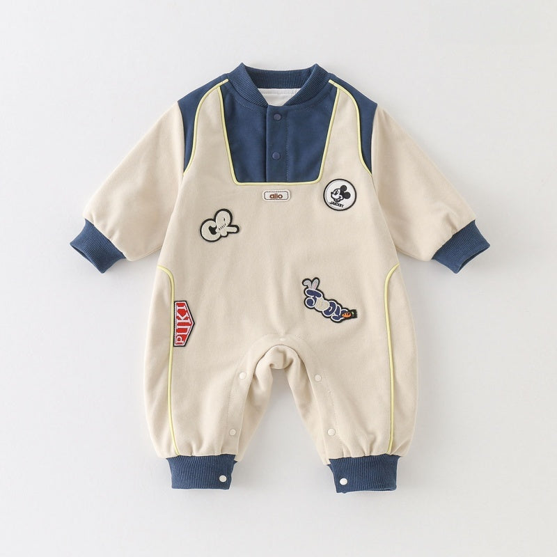 【BABY】可愛いアップリケカバーオールSK104207