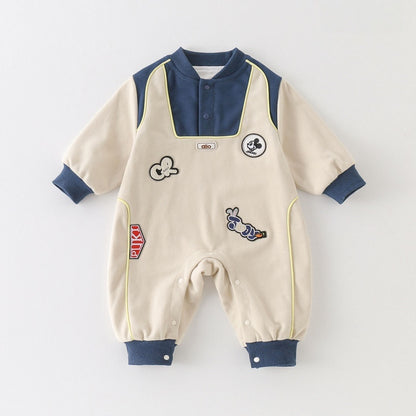 【BABY】可愛いアップリケカバーオールSK104207