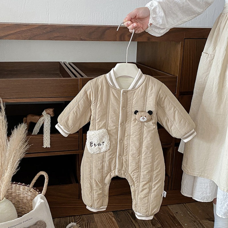 【BABY】冬新作くまさん裏起毛カバーオールSK102716