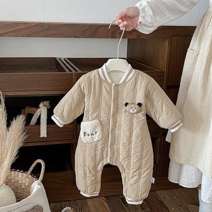 【BABY】冬新作くまさん裏起毛カバーオールSK102716