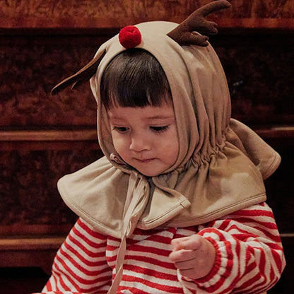 【BABY】クリスマスボーダーカバーオール、トナカイポンチョSK102817