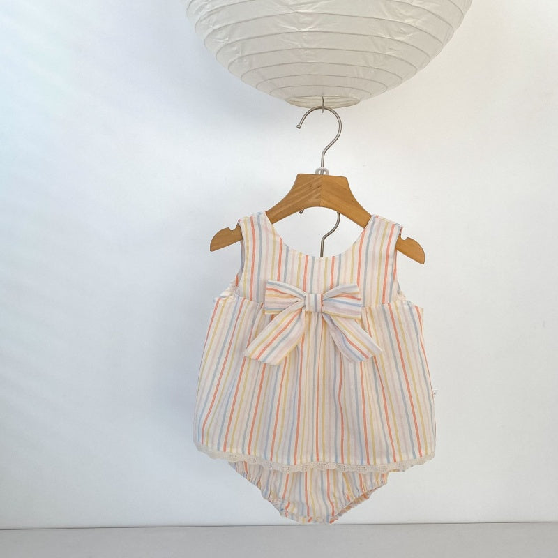 【BABY&KID】夏新作 カラフルストライプセットアップSK104925