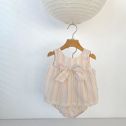 【BABY&KID】夏新作 カラフルストライプセットアップSK104925