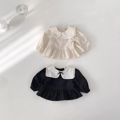 【BABY】襟付きフリルヘムおしゃれベビーシャツSK062110