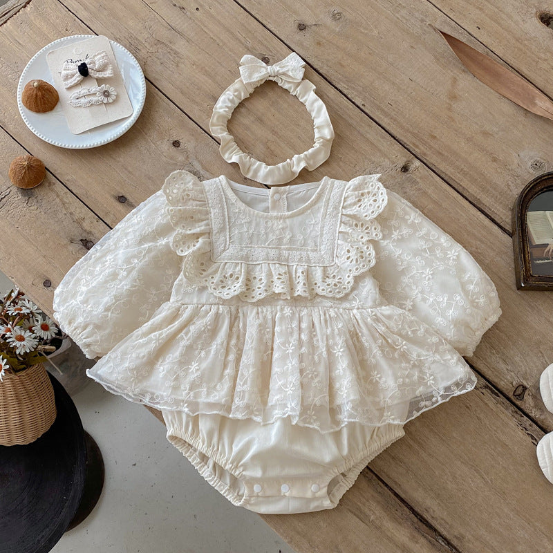 【BABY】レース刺繍プリンセスロンパースSK101102