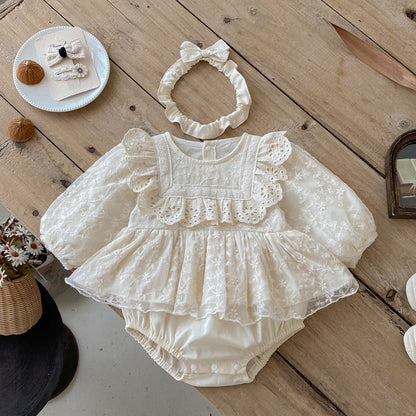 【BABY】レース刺繍プリンセスロンパースSK101102