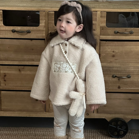 【BABY&KID】冬新作あったかボア レースアクセントジャケットSK103125