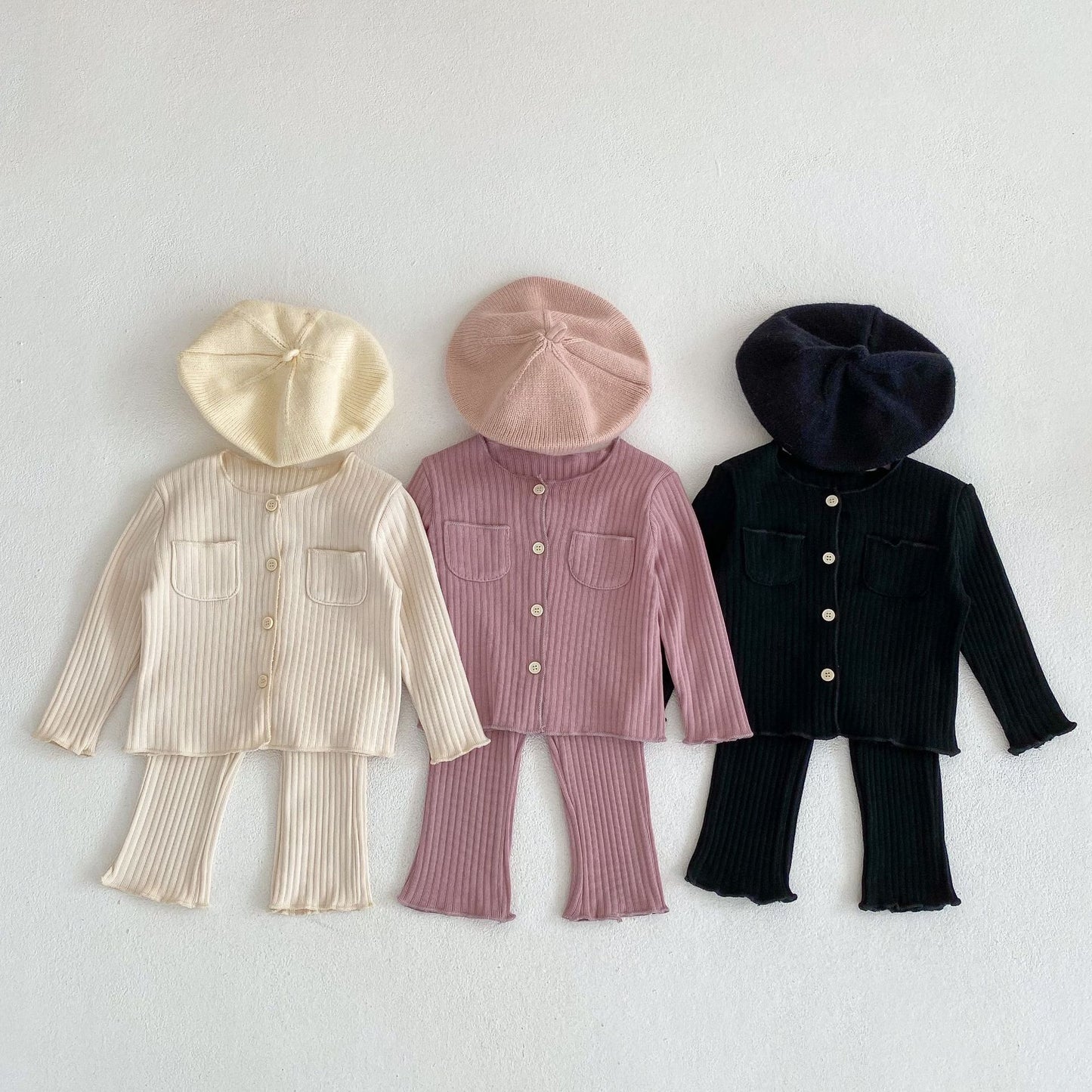 【BABY】無地シャツ&ボトムスセットアップSK031803
