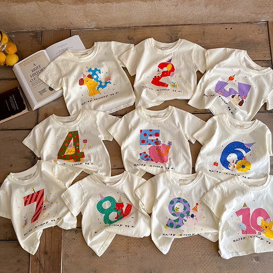【BABY&KID】夏新作 コットンキャラクタープリント半袖TシャツSK091625