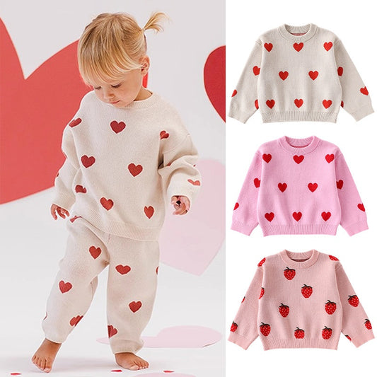 【BABY&KID】北欧風ハート柄ニットセーターSK101333