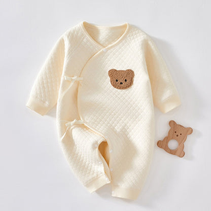 【BABY】北欧風冬新作ダイヤ柄薄綿カバーオールSK102603