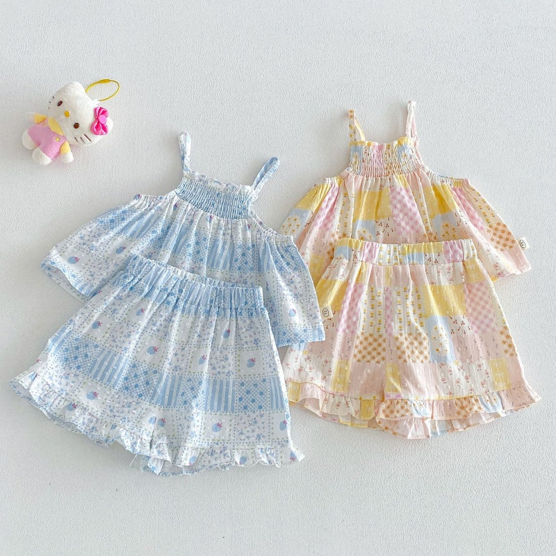 【BABY&KID】夏新作総柄キャミ小花柄セットアップSK106104