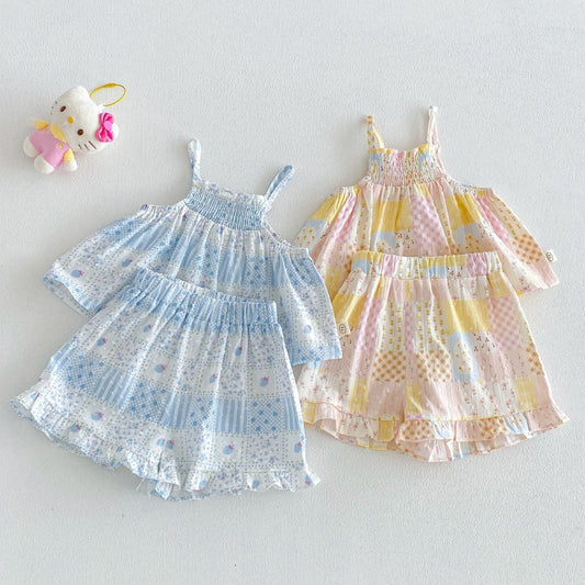 【BABY&KID】夏新作総柄キャミ小花柄セットアップSK106104