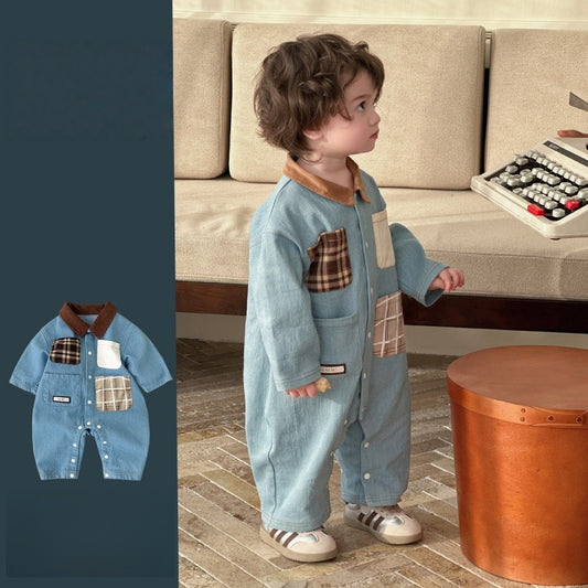 【BABY】カジュアル襟付き長袖カバーオールSK104301