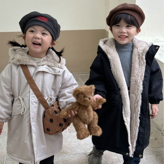 【BABY&KID】裏起毛オシャレ暖かいコートSK012601