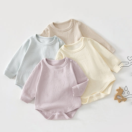 【BABY】北欧風アニマルジャカードロンパースSK102618