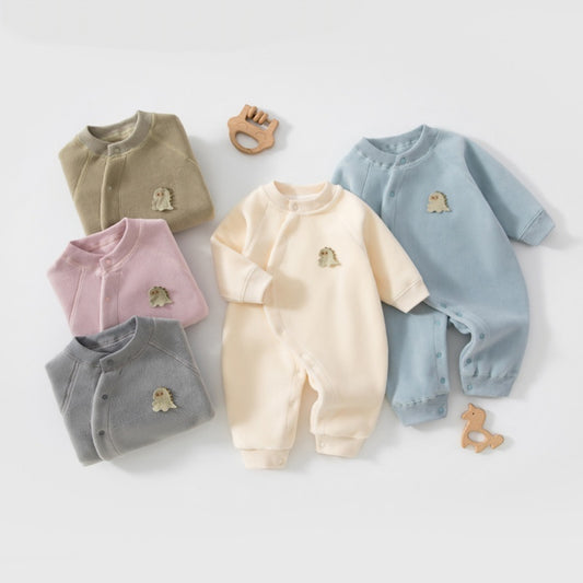 【BABY】北欧風恐竜ワッペンフリースカバーオールSK108415