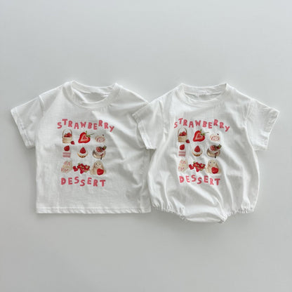 【オトク】【BABY】夏新作 プリントコットンロンパース、TシャツSK071804