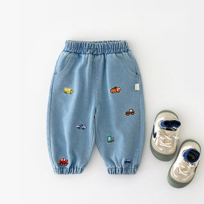 【BABY】車プリントデニムパンツSK100521