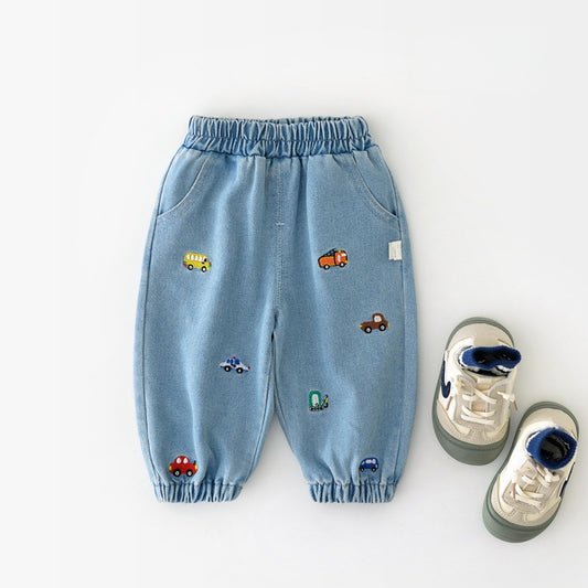 【BABY】車プリントデニムパンツSK100521