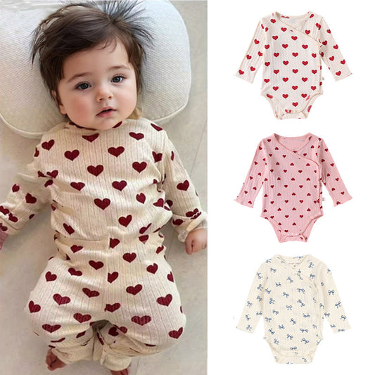 【BABY】北欧風蝶結び、ハートロンパース、レギンスSK101323