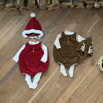 【BABY】とんがり帽子あったかノースリーブロンパースSK103107