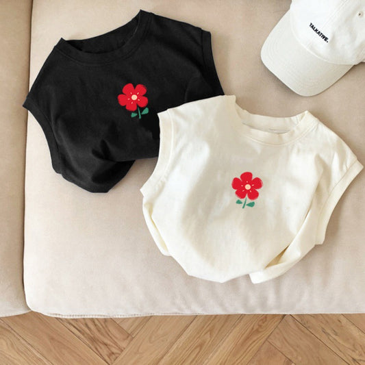 【BABY&KID】夏新作 一輪の花ノースリーブTシャツSK092119