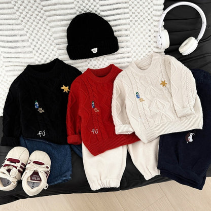 【BABY&KID】冬新作キャラ刺繍ニットセーターSK103009