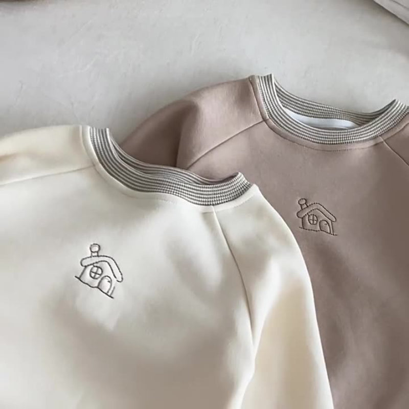 【BABY&KID】冬新作おうち刺繍裏起毛スウェットSK102516