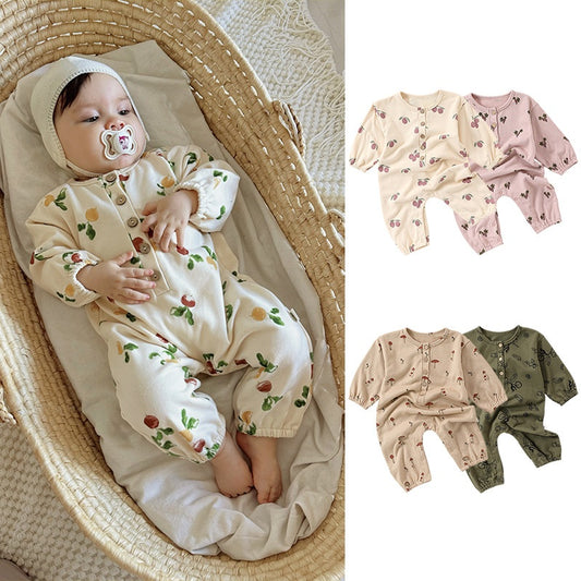 【BABY】北欧風フルーツプリントカバーオールSK101318