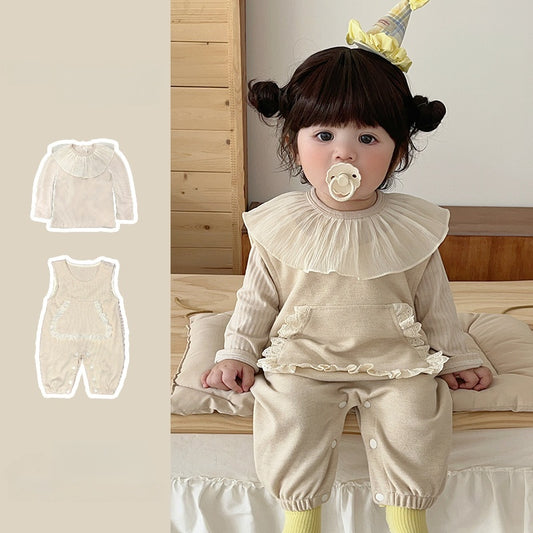 【BABY】大ポケットサロペットパンツ＆フリルトップスSK102420