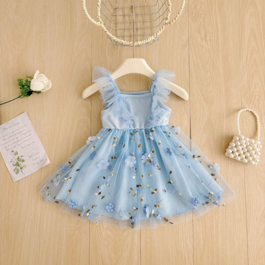 【BABY&KID】夏新作 刺繍アップリケ小花キャミワンピースSK091122