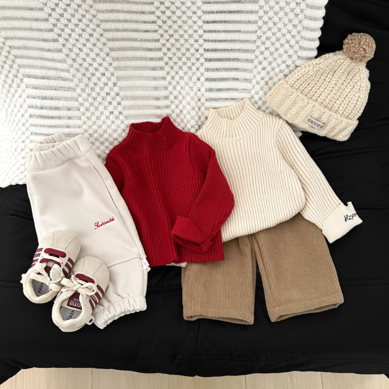 【BABY&KID】冬新作刺繍入りハイネックニットSK103015