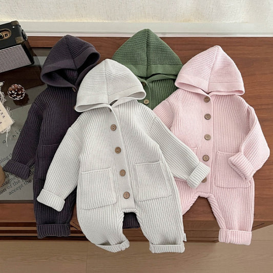 【BABY】大きめポケットニットフードカバーオールSK102631