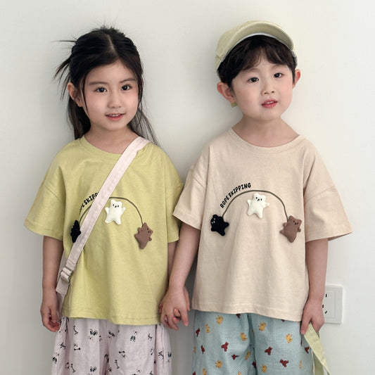 【BABY&KID】夏新作 三匹の小さなクマ半袖TシャツSK072101