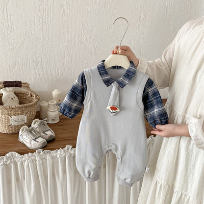 【BABY】重ね着風ネクタイカバーオールSK103411