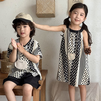 【BABY&KID】夏新作 オシャレドットセットアップ、ワンピースSK0631012