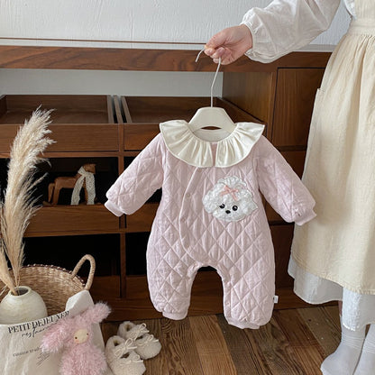 【BABY】冬新作わんちゃんフリル襟カバーオールSK102706