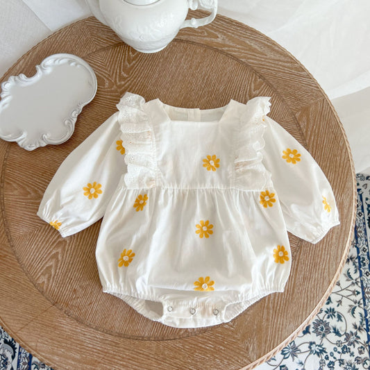 【BABY】デイジー刺繍ロンパースSK100108