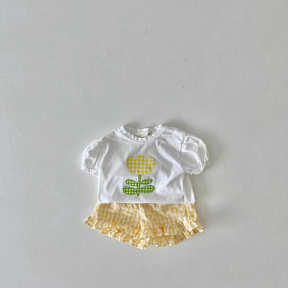 【BABY&KID】夏新作 プリントTシャツ＆チェックフリルショートパンツSK082720